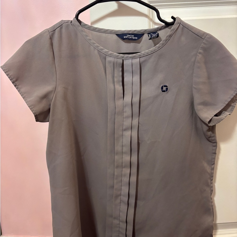 Gray Short Sleeve Blouse